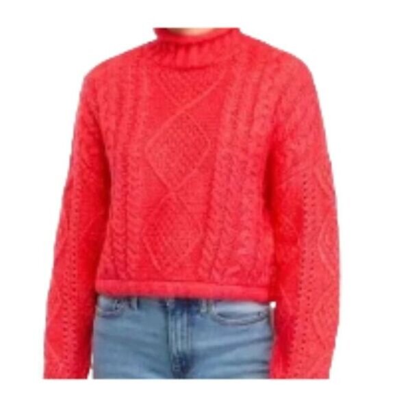Sanctuary Cozy Up Cable Sweater in Rock Candy Red Large NWT - Picture 1 of 2